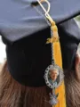 Custom graduation cap tassel charm with photo frame, 2024 year and angel pendant for grads. - 17