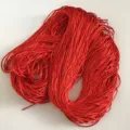 Red braided cord close up detail, perfect for handmade Chinese knot and bracelet crafting. - Default