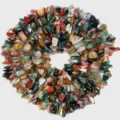 Indian agate gemstone chip beads detail shot, multi-color irregular mineral stones for DIY jewelry. - 1 Piece