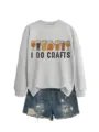 Women's funny beer graphic grey crewneck sweatshirt casual long sleeve autumn top - S / Tops / Yellow (Black Print)
