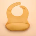 Silicone baby bib waterproof toddler feeding bib easy clean yellow minimalist design - Turmeric