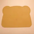 Silicone bear placemat for babies, thickened food-grade silicone table mat with cute design. - Bear Placemat (Ginger Yellow)