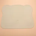 Silicone bear placemat, heat-resistant baby food grade placemat, cute cartoon table mat. - Bear Placemat (Off-white)