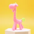 Silicone Giraffe Baby Teething Toy Soft Teether Relief Pain Soothing Molar Sticks - Giraffe / Peach