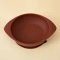 Piatto per neonati in silicone marrone con ventosa, ciotola da football per bambini. - Marrone scuro