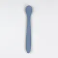 Blue silicone baby training spoon for infant feeding, safe soft food grade material. - Grey Blue