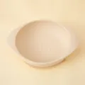 Silicone baby suction plate in football shape, toddler feeding bowl with strong base. - Off White