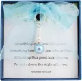 Bridal blue pearl bouquet charm wedding good luck gift accessory with ribbon detail gift box. - New Style 6: Light Blue Pearl