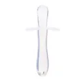Clear silicone baby teether with anti-gag shield newborn teething toy safe chew stick - Clear