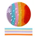 Colorful silicone sensory activity board with matching colorful strips, great for kids decompression. - Round Double-Sided / 165g / Rainbow