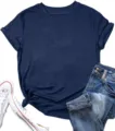 Maglietta a maniche corte blu scuro tinta unita top donna casual girocollo elegante moda - Taglia S / Blu Scuro
