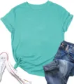 Maglietta a maniche corte tinta unita casual da donna, top con scollo rotondo comodo. - Taglia S / blu profondo