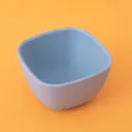 Baby silicone mini bowl square food grade children complementary food tableware light blue - Grey Blue