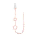 Silicone pacifier clip pink baby teething chain anti-drop baby shower gift cute star beads - Star Pink