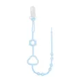 Light blue silicone pacifier clip baby teething chain with cloud and flower charms sku - Cloud Blue