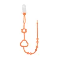 Silicone pacifier chain baby teether clip toy orange anti-drop strap newborn soothing accessory. - Cloud Orange