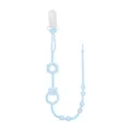 Baby silicone pacifier clip soothing teething chain light blue infant anti-drop dummy leash - Bear Pattern Blue