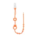 Orange silicone pacifier clip and teether chain for baby soothing and anti-drop safety use. - Bear Orange
