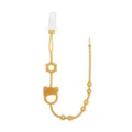 Silicone baby pacifier chain with cute elephant teether and secure plastic clip, yellow design. - Elephant Nano Silver