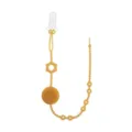 Silicone baby pacifier clip chain teether soothing anti-drop strap amber yellow design - Orange Nano Silver