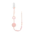 Pink silicone baby pacifier chain teether clip anti-drop strap soothing toy baby gift - Orange Pink