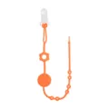 Silicone pacifier clip orange baby teething toy anti-drop chain soothe strap for infants - Orange Orange
