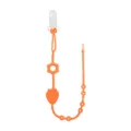 Orange silicone baby pacifier clip teether chain anti drop soothing toy for infants toddlers - Strawberry Orange
