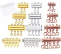 Multi-row necklace clasps, detachable layered magnetic clasps, DIY jewelry making accessories. - Combination 8: Gold + Silver + Rose Gold (2/3/4/5-Row) Set, 12 Pieces per Box