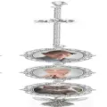 DIY Graduation Memorial Photo Charm Pendant Silver Tone Multi Frame Hanging Ornament - Style 9
