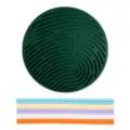 Silikon Sensorik Aktivitätsbrett Rund Grünes Fidget Toy mit Mehrfarbigen Silikonstreifen - Rund Doppelseitig / 165g / Dunkelgrün