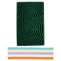 Silicone sensory activity board with colorful silicone strips for children stress relief. - Rectangular Double-Sided / 1 Silicone Board + 10 Silicone Strips / Dark Green