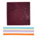 Silicone sensory activity board with colorful sticks for kids decompression and focus training. - Square Double-Sided / 202.5g / Burgundy