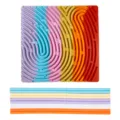 Colorful Silicone Sensory Activity Board Fidget Toy Fingerprint Pattern Variant - Square Double-Sided / 202.5g / Rainbow