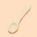 Silicone Baby Feeding Spoon Beige Long Handle Infant Weaning Training Tableware SKU - Off-White (Long Single Spoon)