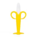 Silicone baby banana teether toy with handles soft teething brush for infants and toddlers - Banana Yellow