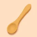 Yellow silicone baby spoon, soft training spoon for infants, safe feeding utensil for toddlers - Ginger Yellow (Long Single Spoon)