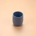 Children silicone training cup, unbreakable baby feeding beaker in solid blue color variant. - Grey Blue