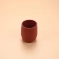 Children silicone training cup, burgundy drop resistant baby drinking cup variant option - Brick Red