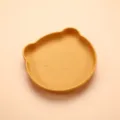 Cute bear silicone baby bowl for infant feeding toddler mealtime tableware yellow plate - Bear Plate / Turmeric