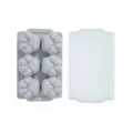 Grey 6-cavity silicone paw mold with lid for baby food, jelly, and cake baking at home. - Cat Paw Mold with Lid / Gray