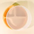 Silicone suction plate with lid for toddlers, divided baby feeding dish for weaning. - Silicone Lid for Round Dinner Plate / Clear
