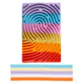 Silicone Sensory Activity Board Fidget Toy Fingerprint Maze Stress Relief Pad for Kids - Rectangular Double-Sided / 129g / Rainbow