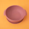 Silicone baby bowl with suction base and double handles, anti-slip infant feeding dinnerware. - Dinner Plate / Brick Red
