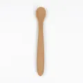 Baby silicone training spoon infant feeding tableware solid color caramel brown style - Light Khaki