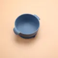 Baby silicone suction bowl dual handle toddler feeding tableware training bowl in blue color - Bowl / Grey Blue