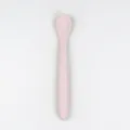 Pink silicone baby spoon for infant feeding, soft food training utensil daily variant. - Light Pink