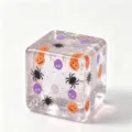 Halloween Clear Square Squeeze Toy With Glitter Spiders Skulls Stress Relief Fidget - Clear