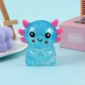 Cute Glitter Axolotl Squishy Toy Slow Rebound TPR Stress Relief Desk Decoration - Blue Sequin
