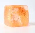 Orange glitter squishy ice cube toy, slow rebound stress relief cube for fun and relaxation. - OPP Bag / Orange