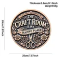 Runde Holztruhe Schild Handwerksraum Hängendes Schild Wanddekoration Heimdeko 20cm - Craft Room Motiv Schild / 20x20x0.3cm